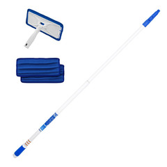Speed Clean with 4Ft Pole and Extra Reusable Pads, Indoor Window Cleaner, Househ