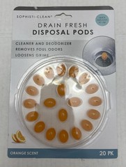 3-Pack Sophisti-Clean Drain Fresh Disposal Pods – 60 Pods Total – Orange Scent