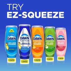 (4 pack) Dawn Platinum EZ-Squeeze Dish Soap, Fresh Rain, 12.2 oz – Grease Remova