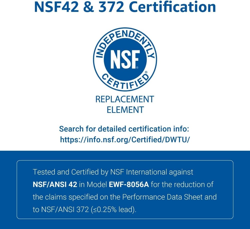 Inline Water Filter, NSF Certified, Reduces Chlorine, Bad Taste and Odor, Rust,