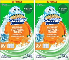 Fresh Brush Citrus Scent Toilet Cleaner Pads – 40 Total Flushable Refills