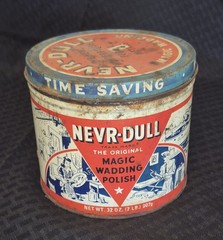 NEVR-DULL Magic Wadding Polish Metal Cleaner Rust Remover Vintage 32 oz Rustic