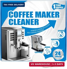 24-Pack Coffee Machine Cleaner Descaler Tablets, Descaling & Deep Cleaning Tabs