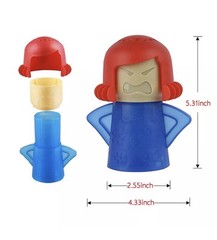 Angry Mama Blue Microwave Cleaner only with Water and Vinegar Cleans Kitchen NEW