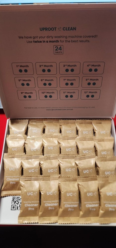 24 Pack Uproot Clean Washing Machine Cleaner Tablets 12 Month Supply Formula NEW