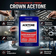 100% Pure Crown Acetone Solvent Cleaner Fast-Evaporating Liquid Cleaning