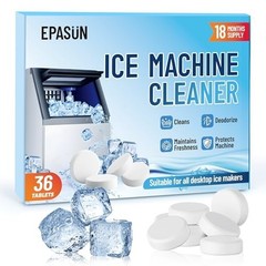 Ice Maker Cleaner Tablets – 36 Count Descaler for Limescale & Odor Removal, Nick