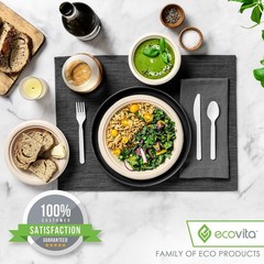 Ecovita 100% Compostable Forks – 500 Large Disposable Utensils (7 in.) Bulk Si