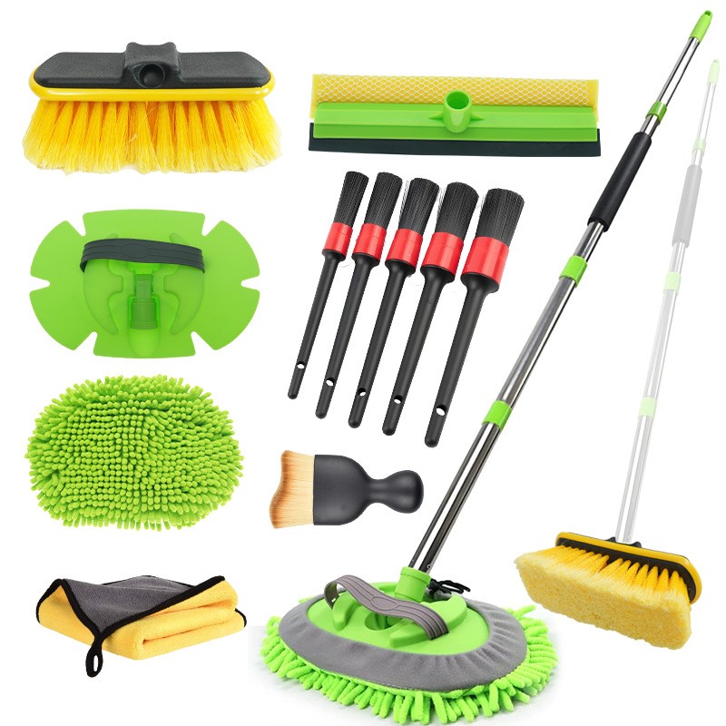 Car Wash Kit 62” Long Handle Chenille Microfiber 12PCS for Cars RV SUV Truck