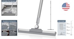 High-Quality 14.2-Inch Rubber Blade Squeegee, 180° Rotating & Adjustable Length