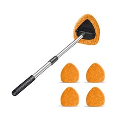 Windshield Cleaning Tool, Car Window Cleaner with 4 Washable Reusable Microfi…