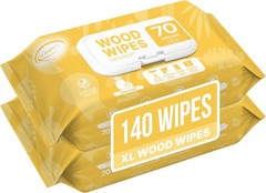 Air Jungles Wood Wipes Lemon 70 Count 2 Pack