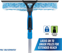 Professional Connect and Clean 2-In-1 Squeegee and Scrubber, 14” Window Cleaning