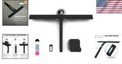 Minimalist Black Shower Squeegee with Stainless Steel Hook – Effortless Cleaning