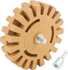 Rubber Eraser Wheel,Decal Remover Eraser Wheel – 4 inch Slotted Edge Rubber Pad