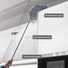 Microfiber Feather Duster 7PCS, Bendable Dusters with 100 Inches Extension Pole