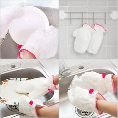 6Pcs Non Slip White Housework Gloves Made with Durable Microfiber Material