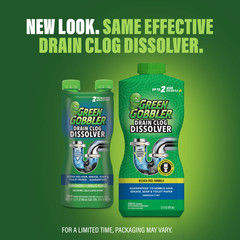 Green Gobbler Drain Clog Remover and Cleaner, Septic-Safe, Bleach-Free