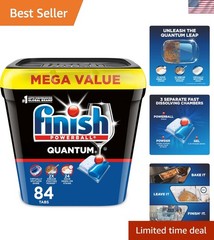 Quantum Dishwasher Pods, No Pre-Rinse Dishwasher Detergent Soap Removes 24HR …