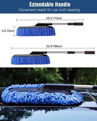 Car Duster Exterior Scratch Free Microfiber Car Cleaning Brush, Extendable Handl