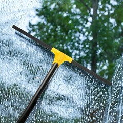 Floor Squeegee for Concrete and Tile Cleaning, 24” Rubber Wiper Broom, Large…