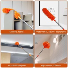 20 Feet High Reach Duster Kit with 2-14 ft Extension Pole, Cobweb & Corner Br…