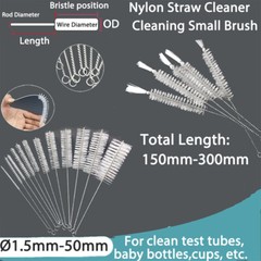 1-10PCS Nylon Straw Cleaner Cleaning Brush Small Long Handle Inner Hole Brushes