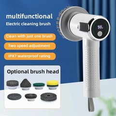 4-in-1 Electric Cleaning Brush IPX7 Waterproof Multi-Functional Wireless Handle