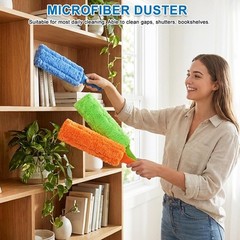 4 Pack 15 inch Reuseable Microfiber Feather Duster, Blind Duster, Gap Duster,…