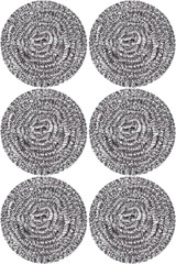 Stainless Steel Scourer Heavy Duty Scrubber Pads Steel Wool Pack of 6,40g