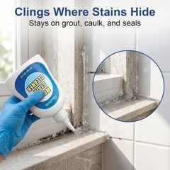Concentrated Gel Cleaner, Stain Remover for Bathroom Grout, Silicone Caulk, W…