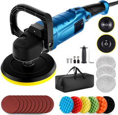 Pulidora Rotativa 1800W 6″/7″ 6 Velocidades 750-3100RPM Auto Barco Piso, Nuevo