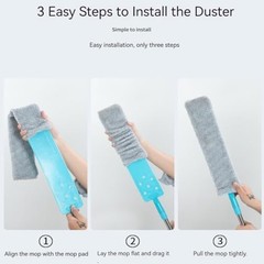 Retractable Gap Duster with 60″ Pole – Flexible Microfiber Brush for Appliances,