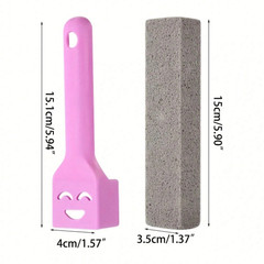 Pumice Stone Cleaning Brush with Replaceable Handle Hard Water Stain Remover US