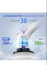 Electric Spin Scrubber for Cleaning, Cordless Scrub Brush with Adjustable Speeds