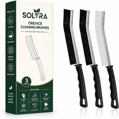 Crevice Cleaning Brush Set – 3Pcs Hard Bristle Cleaning Tools (2 Black & 1