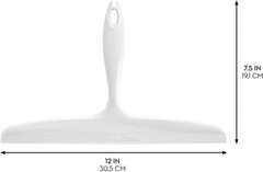 12″ Clara Plastic Shower Squeegee with Suction Hook | Modern Bathroom Essential