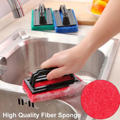 3Pc Handheld Pool Scrub Brush Sponge Pad Bathroom Tile Tub Sink Spa Step