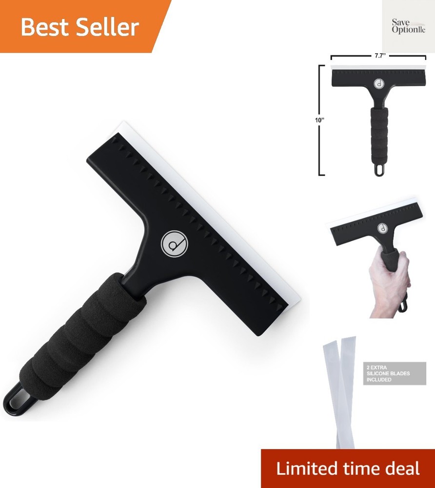 Squeegee for Shower Door, Car Windshield, and Glass Window – 2 Extra Silicone…