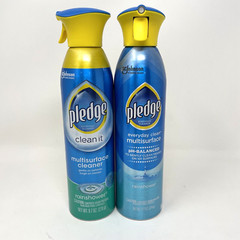 Lot 2 Pledge Multi Surface Cleaner Spray 9.7 Oz Better Clean It ‘Rainshower’ NEW