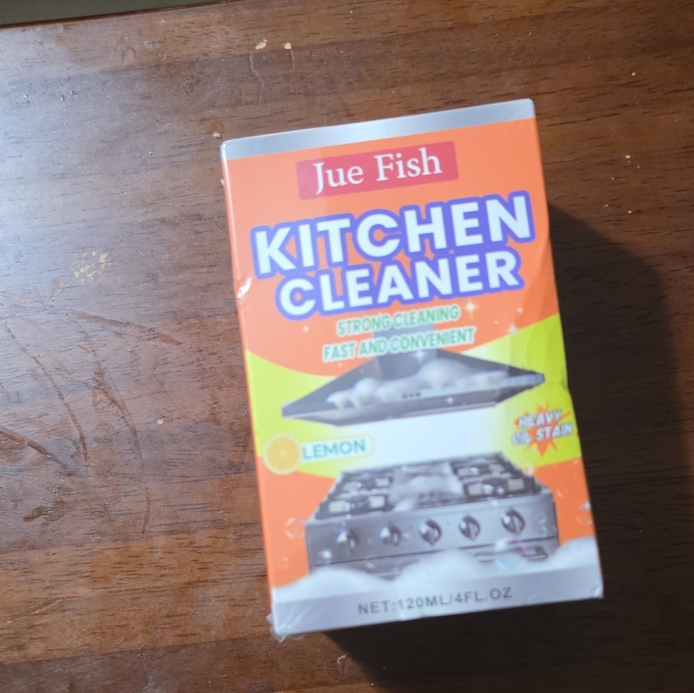 Jue Fish Kitchen Cleaner Liquid Lemon Scent Strong Cleaning 120ml