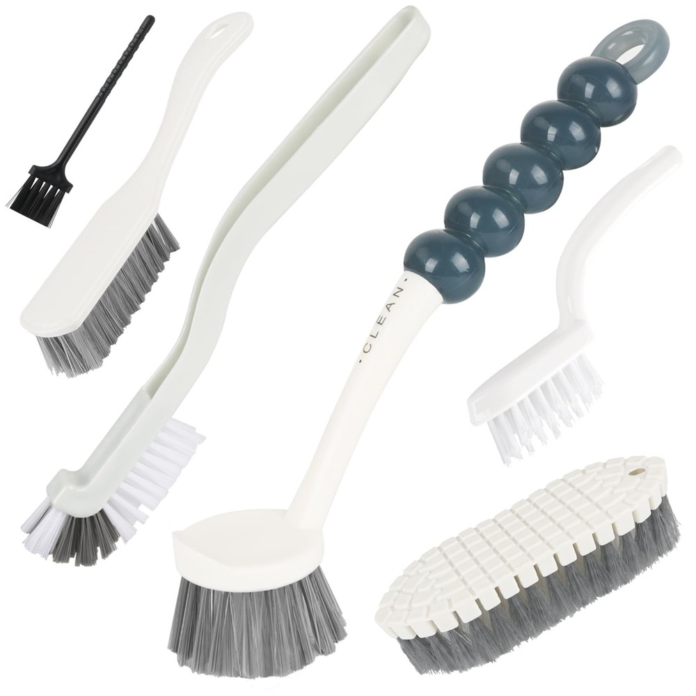 6 Pack Multipurpose Household Cleaning Set, Deep Cleaning Brush Set with Grip…