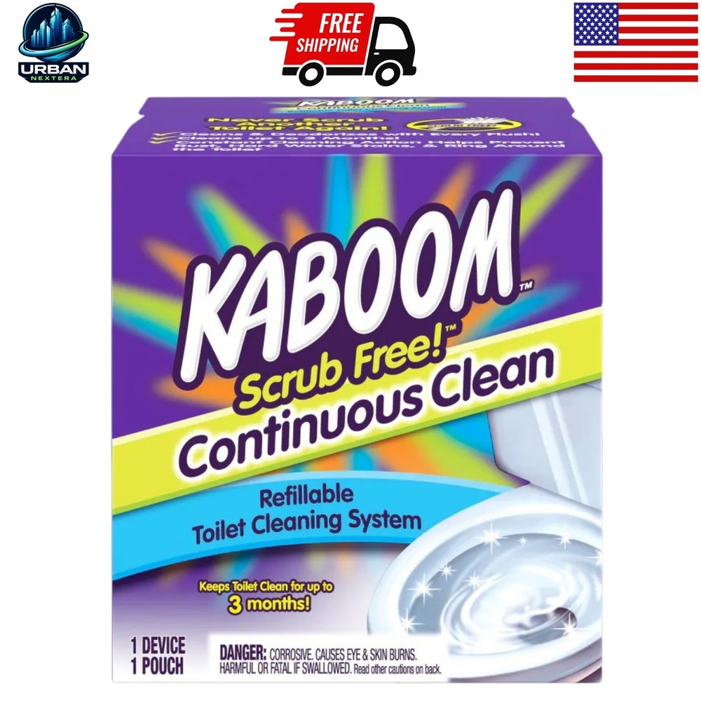 Kaboom Toilet Bowl Cleaner Kit Scrub Free Continuous Clean Toilet Cleaning