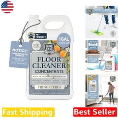 Citrus Floor Cleaner 1 Gallon Concentrate – Streak-Free, No Rinse, Pet Friendly