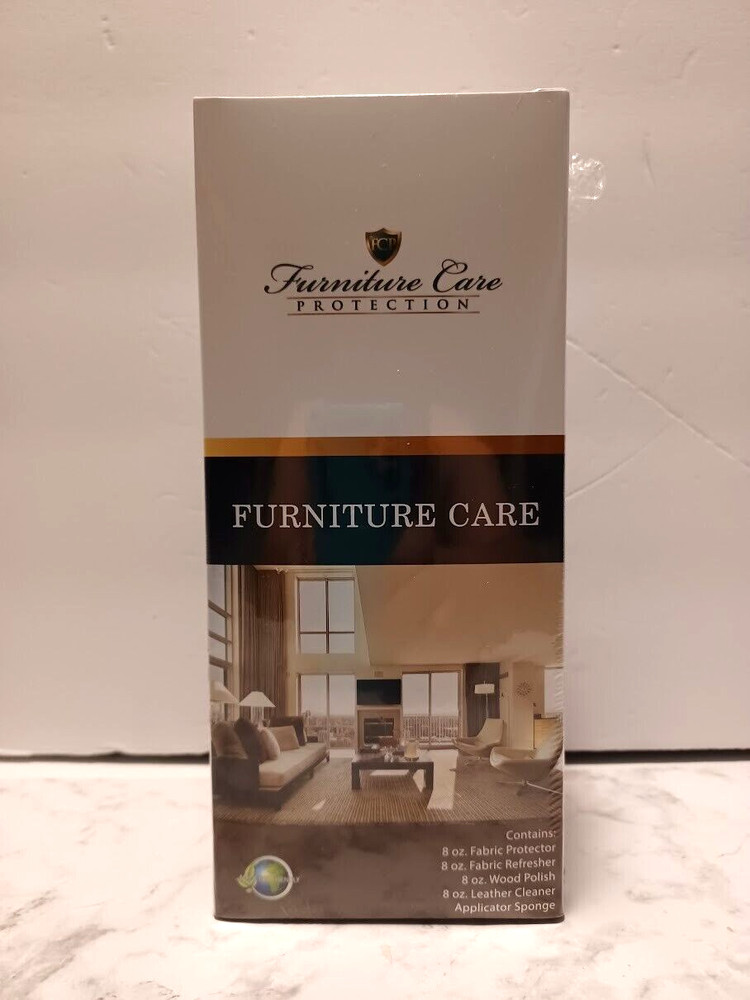FURNITURE CARE PROTECTION Fabric/Refresher/Wood Polish/Leather Polish Set SEALED