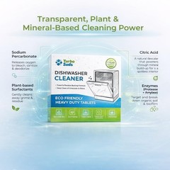 Dishwasher Cleaner and Deodorizer XL Tablets – Heavy-Duty Descaler & Odor Rem…