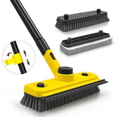 Shower Cleaning Brush, 53.5 inches Long Handle Scrubbing Brush, 3-in-1 Bathro…