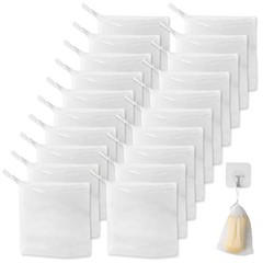 PKRFCJ 40 PCS Soap Saver Bag, Exfoliating Mesh 0.1 Ounce (Pack of 40), white