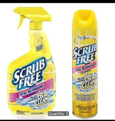 Scrub Free Total Bathroom Cleaner with OxiClean, Lemon Scent, 32 fl oz..