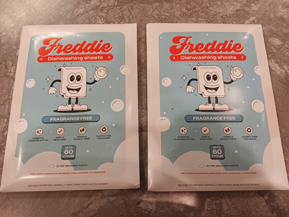 Freddie Dishwashing Sheets- Lot Of 2 Packs- Total 60 Sheets/ 120 Cycles